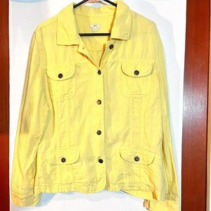 J. Jill 100% Linen  Trucker Jacket